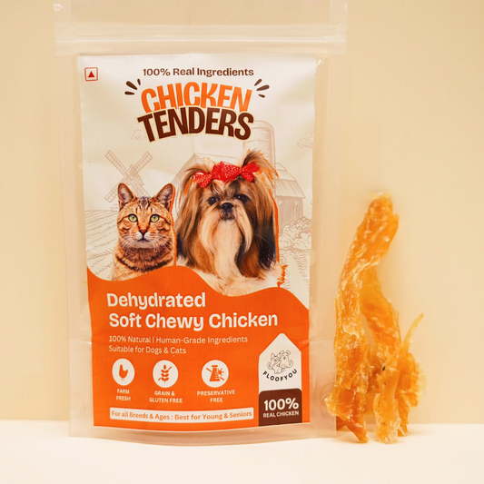 Chewy Chicken Tenders Jerky Strips Dehydrated Natural Healthy Cat Treat & Chew