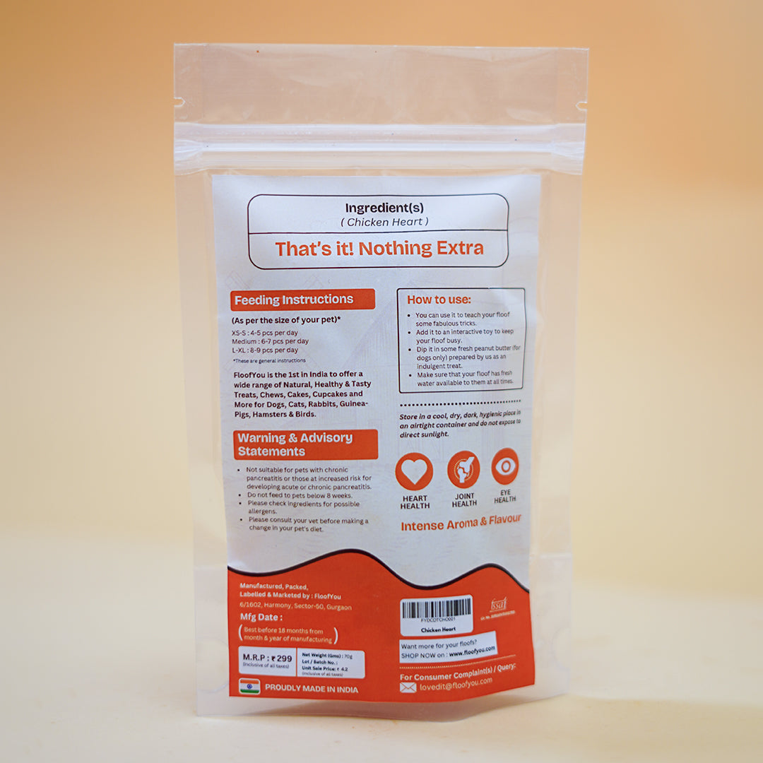 Chicken Heart Jerky Dehydrated Natural Healthy Cat Treat