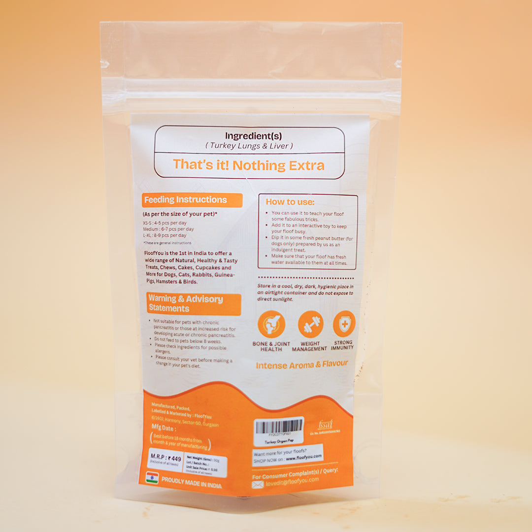 Turkey Organ Pop Jerky Dehydrated Natural Healthy Cat Treat