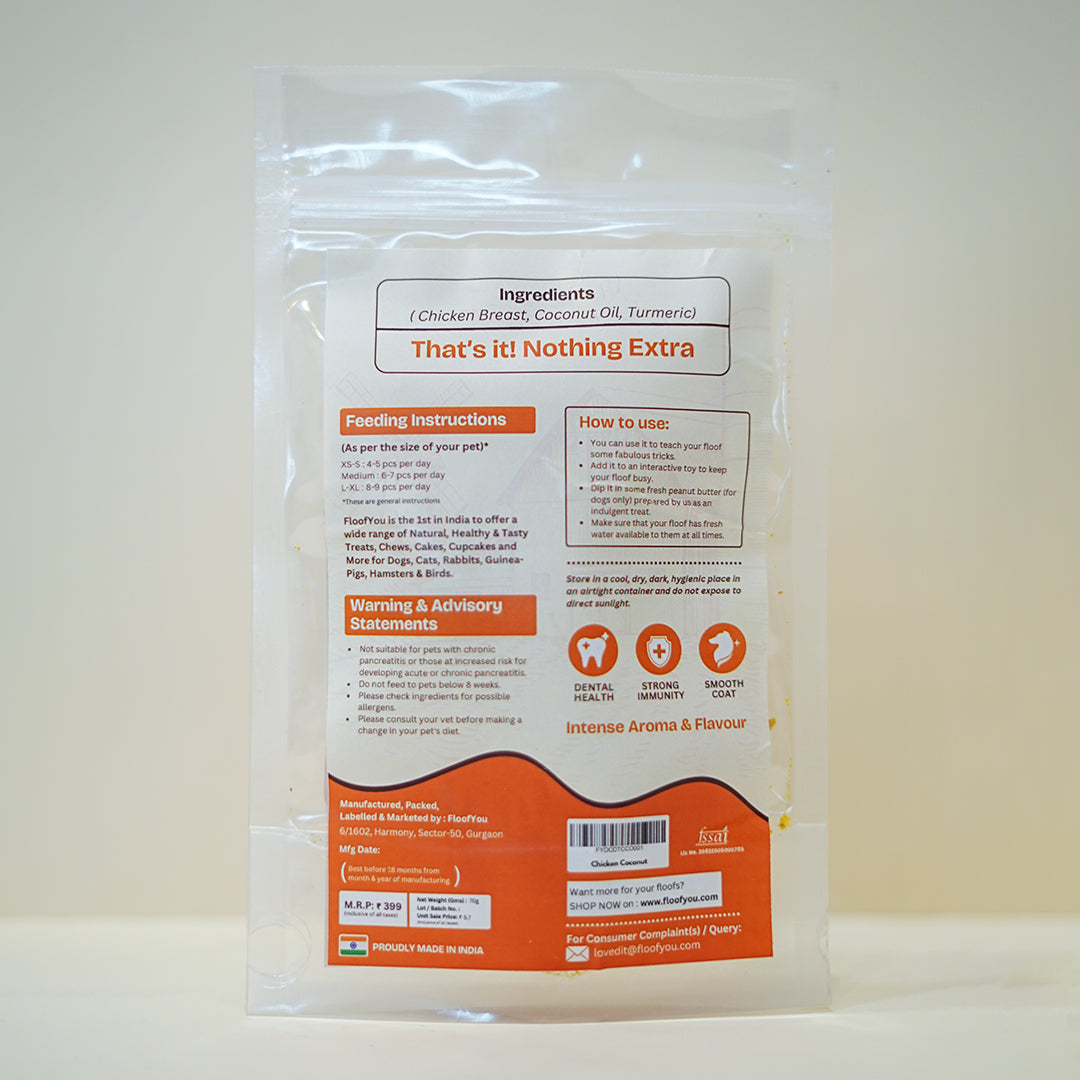 Chicken Coconut Jerky Strips Dehydrated Natural Healthy Cat Treat