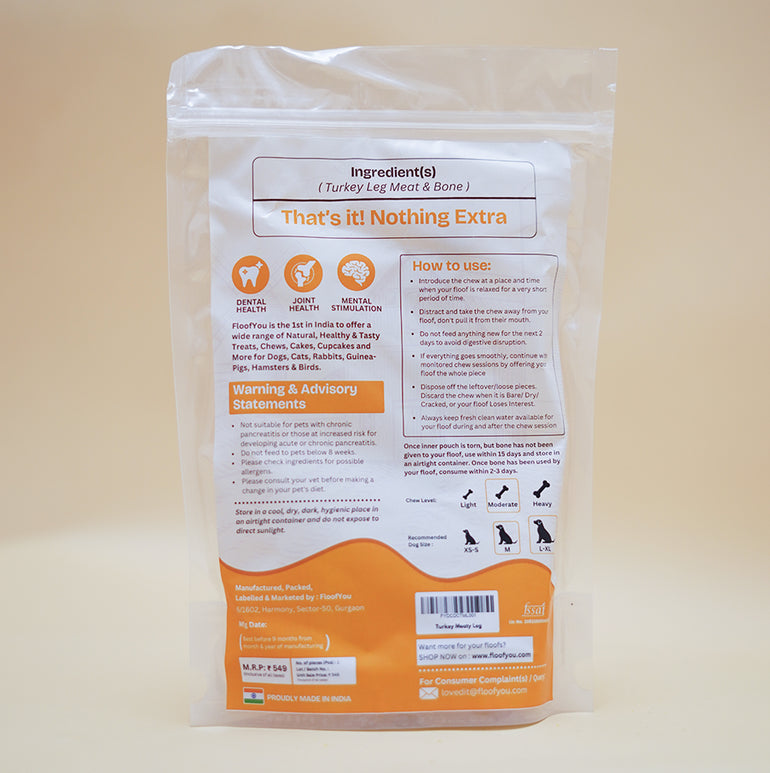 Turkey Meaty Leg Chew Dehydrated Natural Healthy Dog Treat