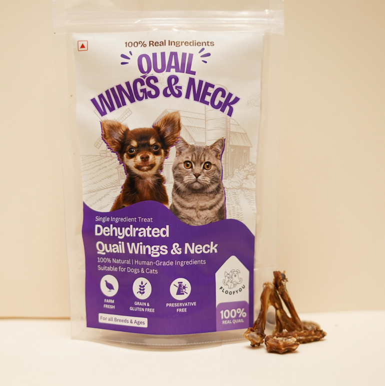 Quail Wings & Neck Chew Jerky Dehydrated Natural Healthy Dog Treat & Chew