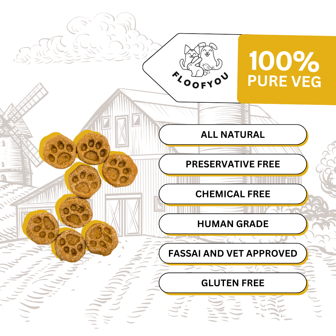 Peanut Butter-Banana Pure Veg Natural Healthy Dog Treat, Cookies, Biscuits & Snacks