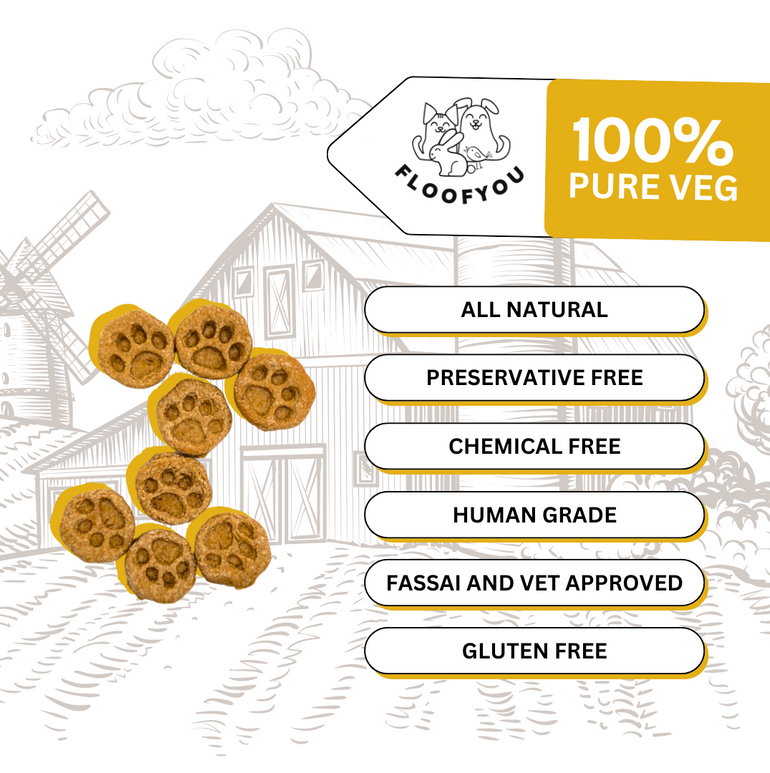 Peanut Butter-Banana Pure Veg Natural Healthy Dog Treat, Cookies, Biscuits & Snacks