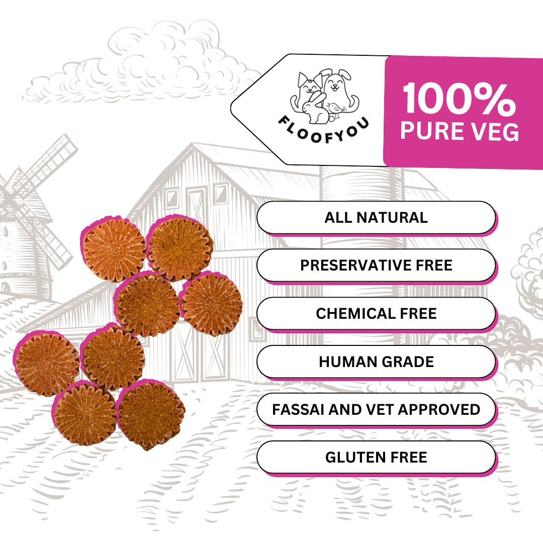 Carrot-Beetroot Pure Veg Natural Healthy Dog Treat, Cookies, Biscuits & Snacks
