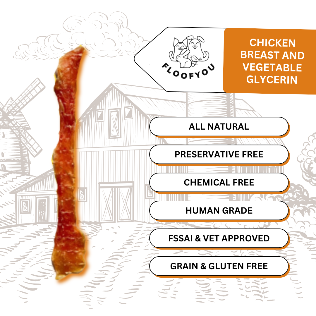 Chewy Chicken Tenders Jerky Strips for Young & Seniors Dehydrated Natural Healthy Dog Treat