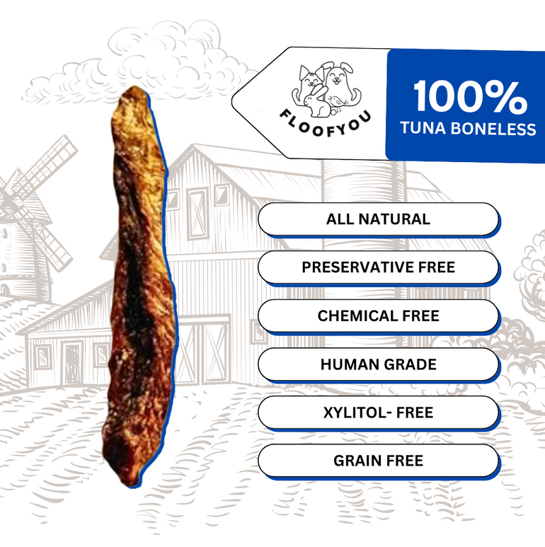 Tuna Fillet Boneless Jerky Strips Dehydrated Natural Healthy Dog Treat