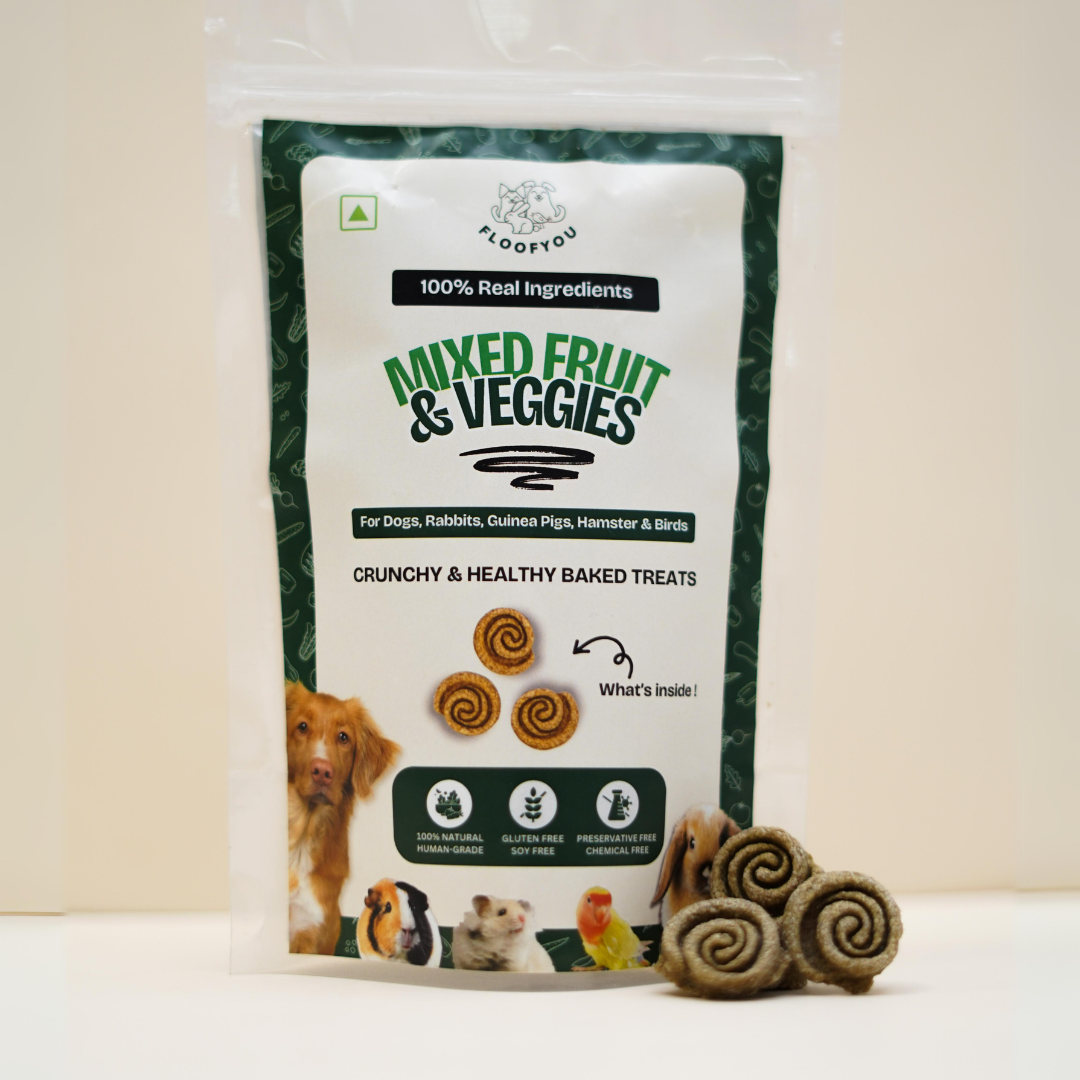 Mixed Fruit & Veggies Pure Veg Natural Healthy Treat, Cookies, Biscuits & Snacks for Rabbits, Guinea-Pigs, Hamsters, Birds & Small animals