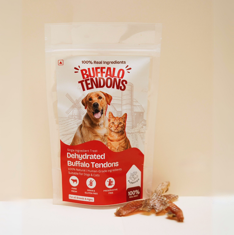 Buffalo Tendon Jerky Strips Dehydrated Natural Healthy Cat Treat Chew